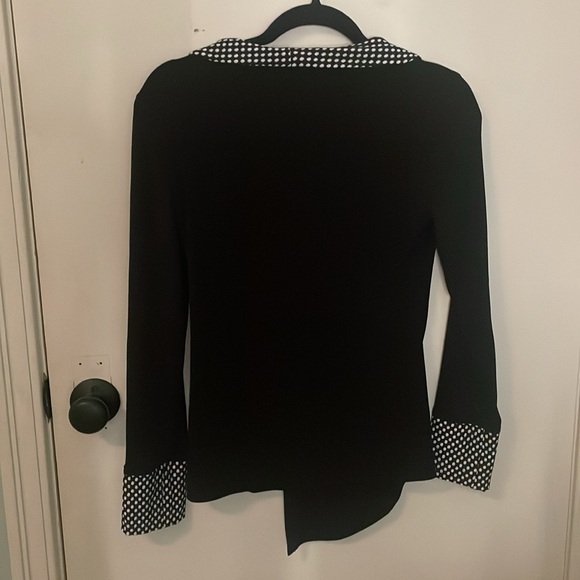 Joseph Ribkoff Black Top with White Accents - Picture 3 of 3